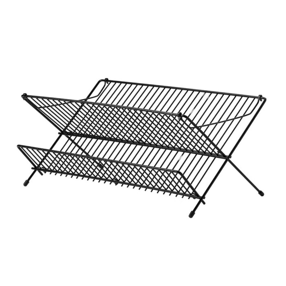 KVOT Steel, Galvanized, Powder Coating Dish Drainer - Black